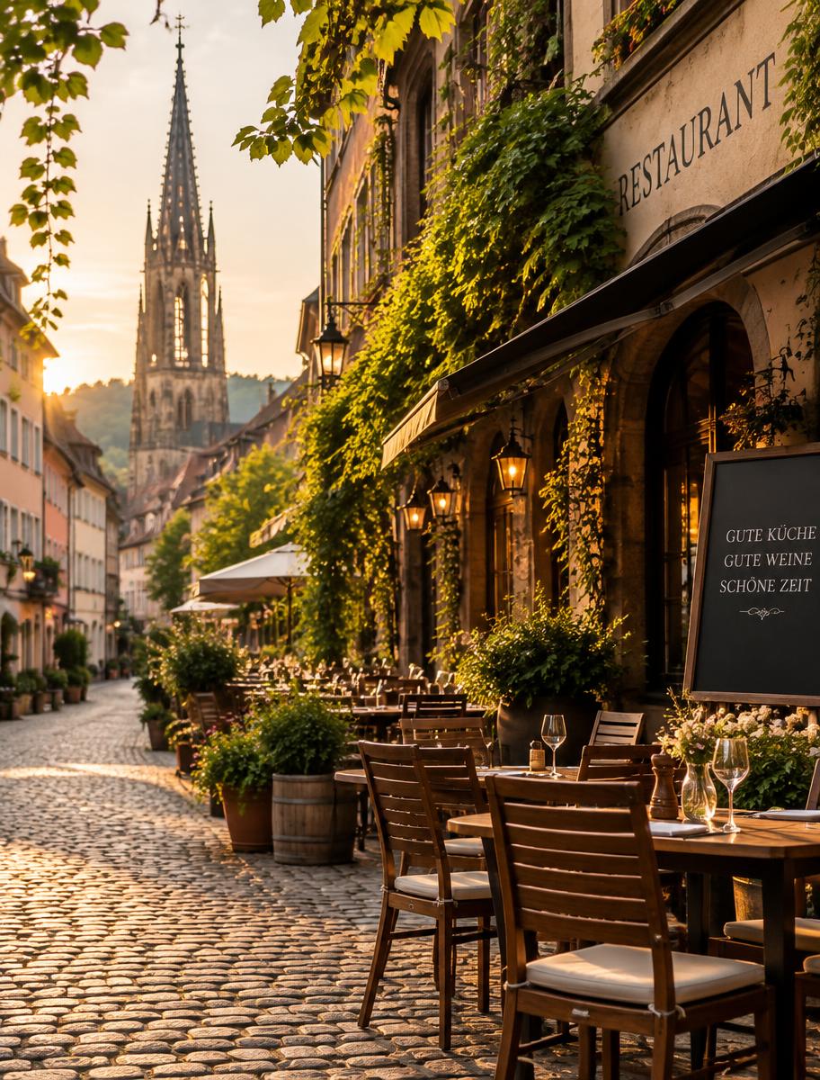 Terrasse in der Freiburger Altstadt